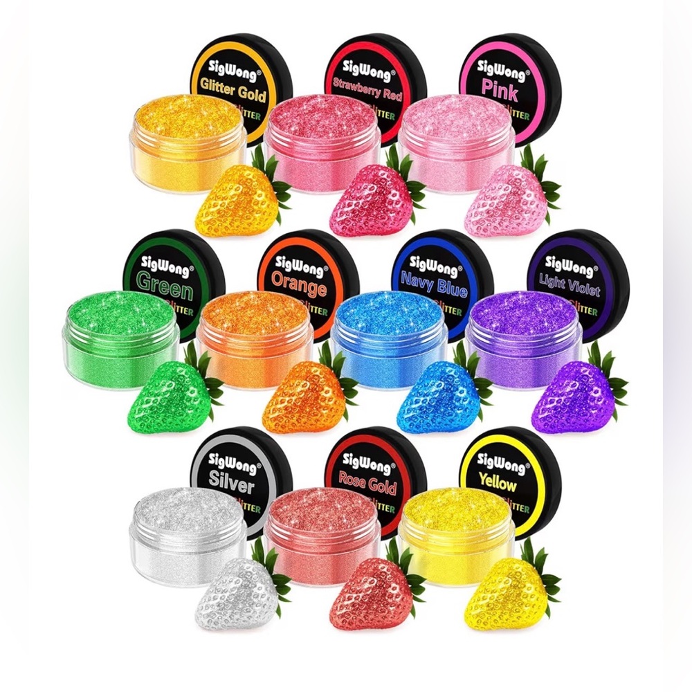 Glitter and Dust for Cocktails and Cakes in 10 Vibrant Colors